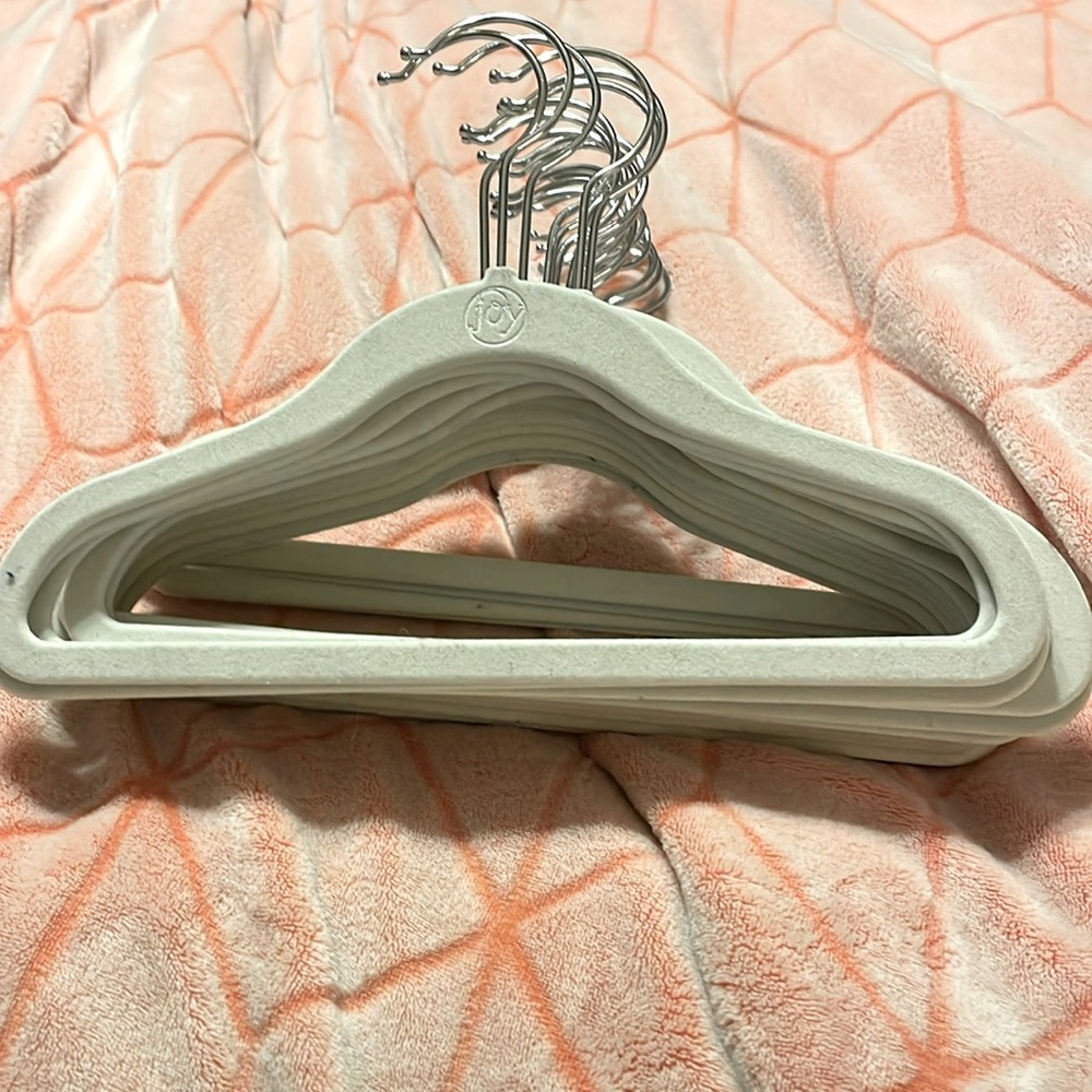 Set of 10 child sized velvet hangers (10 inches long)